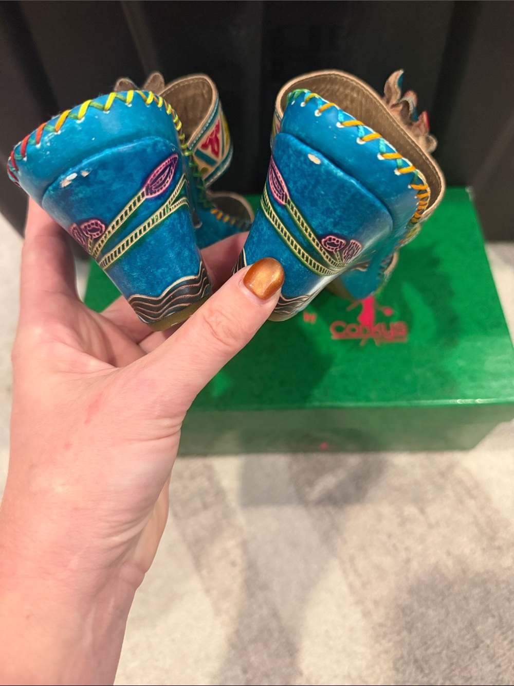 Corkys Teal Multicolor Floral Wedge Sandals - Picture 5 of 5